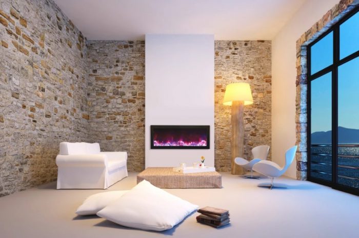 minimalist Built-in Electric Fireplace